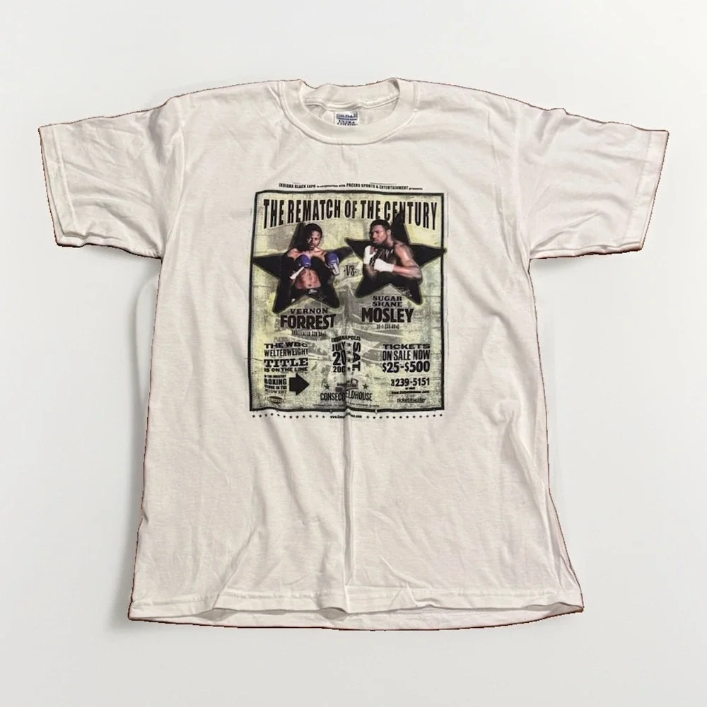 Vernon Forrest vs Shane Mosley 2002 TITLE REMATCH Poster Rap Tee Shirt M Rare